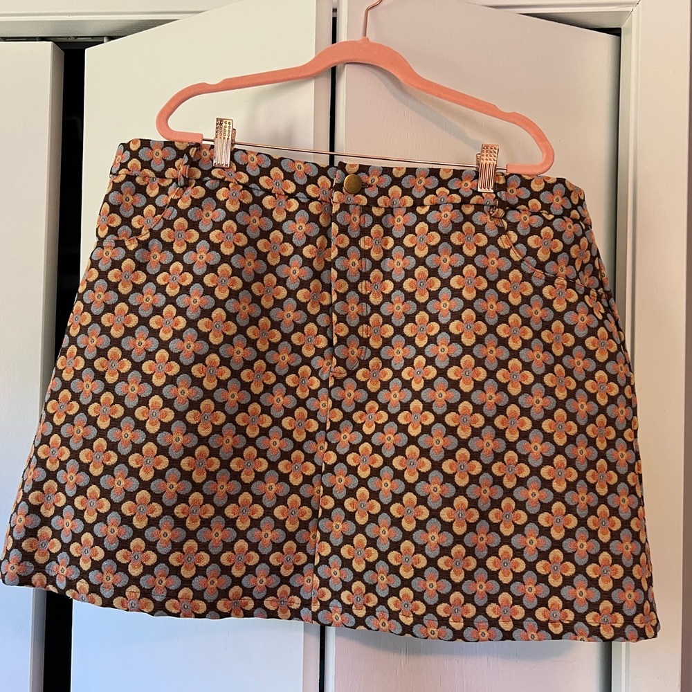 Shein Floral A-Line Mini Skirt